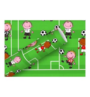 Braun + Company Papier cadeau Football 70 cm x 2 m, 80 g/m², multicolore