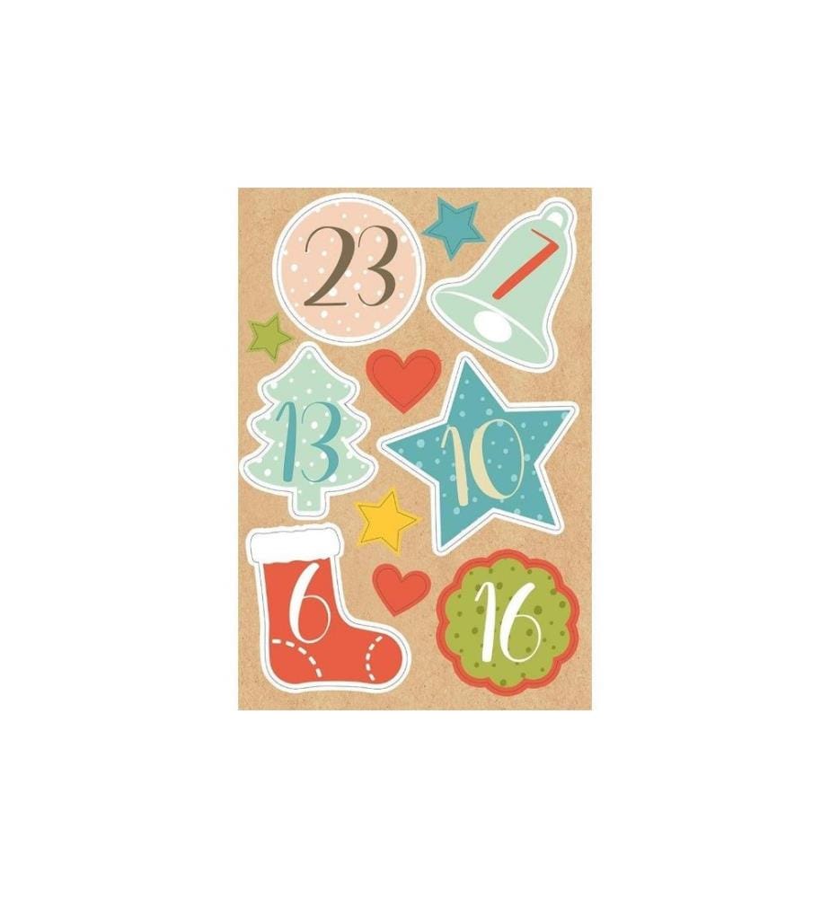 Braun + Company Adventskalender Zahlen Color 4 Blatt, 1-24