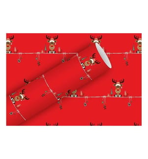 Braun + Company Geschenkpapier Little Rudy 2m x 70 cm, Rot