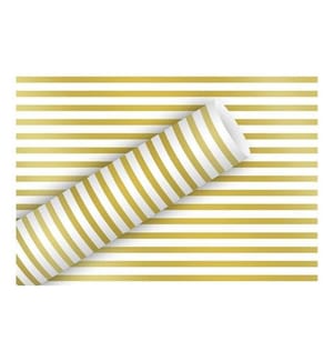 Braun + Company Geschenkpapier Stripes Gold 2 m x 70 cm