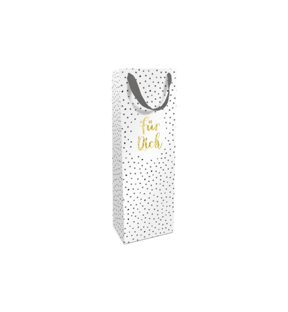 Braun + Company Flaschentasche  Für dich 12 x 36 x 8 cm, Grau/Weiss