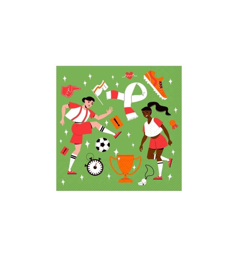 Braun + Company Papierservietten Womens Football 33 cm x 33 cm, 20 Stück