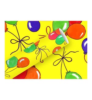 Braun + Company Geschenkpapier Luftballons 2 m x 70 cm, Gelb