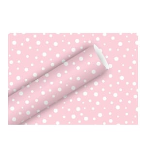 Braun + Company Geschenkpapier Polka Dots 2 m x 70 cm, Rosa/Weiss