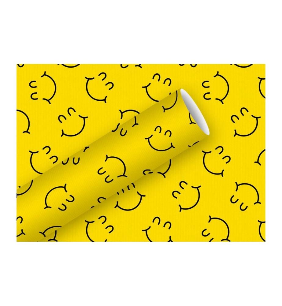 Braun + Company Papier cadeau By Nature Big Smile 2 m x 70 cm, Jaune