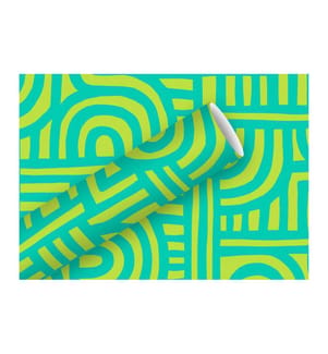 Braun + Company Geschenkpapier By Nature Labyrinth 2 m x 70 cm, Türkis