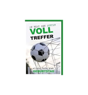 Braun + Company Geburtstagskarte Fussball 11.5 x 17 cm