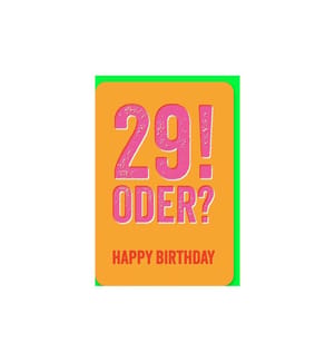 Braun + Company Geburtstagskarte Happy Birthday 29 11.5 x 17 cm