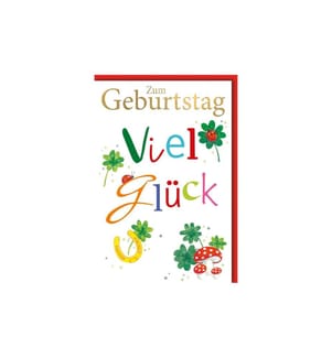 Braun + Company Geburtstagskarte Viel Glück 11.5 x 17 cm