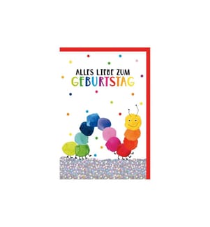 Braun + Company Geburtstagskarte Raupe 11.5 x 17 cm