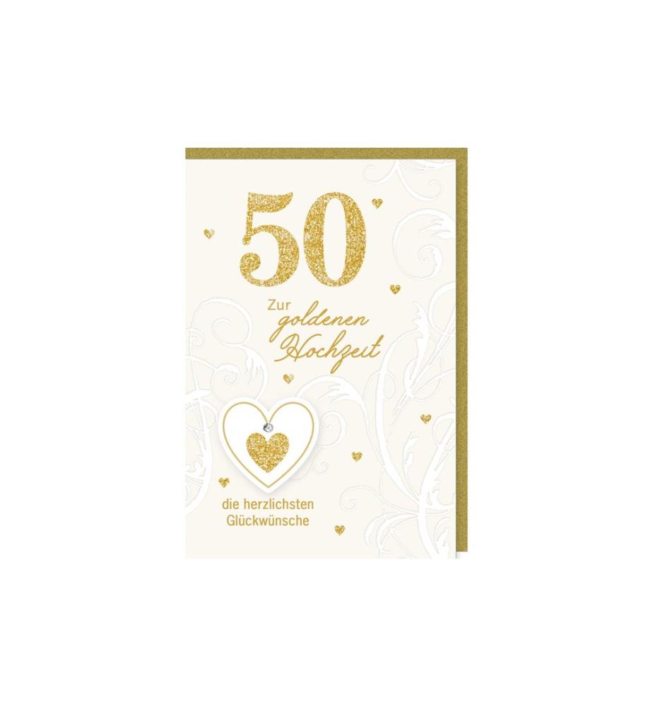 Braun + Company Glückwunschkarte 50 Goldene Hochzeit 11.5 x 17 cm