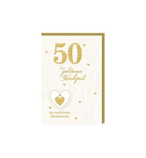 Braun + Company Glückwunschkarte 50 Goldene Hochzeit 11.5 x 17 cm
