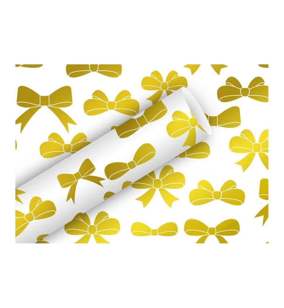 Braun + Company Geschenkpapier Schleifen, Gold, 1.5 m x 70 cm