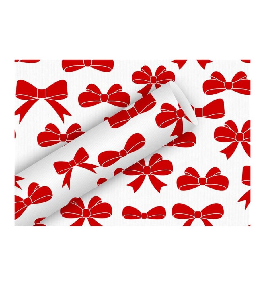Braun + Company Geschenkpapier Schleifen Rot, 2 m x 70 cm
