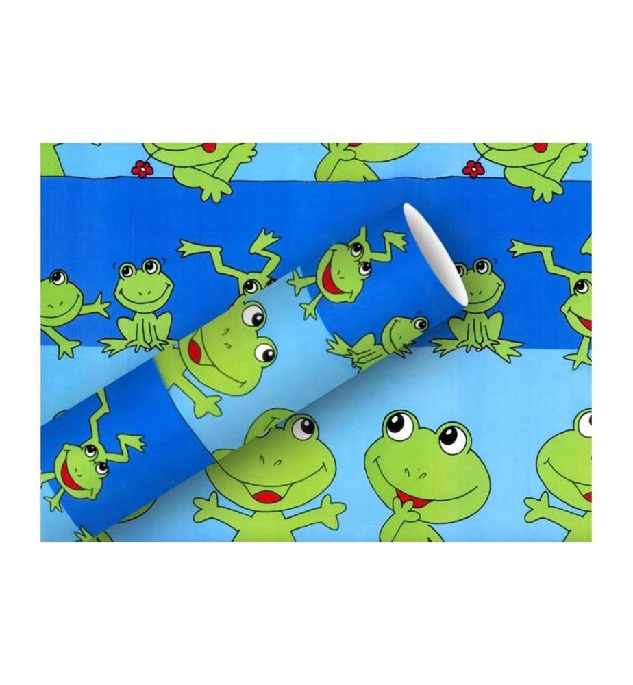 Braun + Company Geschenkpapier Froggy Blau/Grün