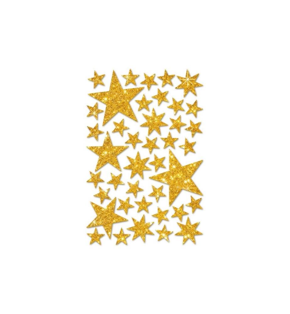 Braun + Company Autocollants de Noël Étoiles scintillantes, or