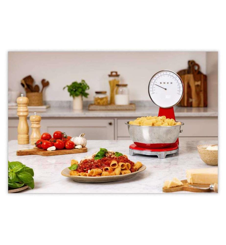 Balance de cuisine analogique et numérique - Rouge