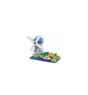 BRIXIES Bausteinmodell Windmühle aus 203 Bausteinen