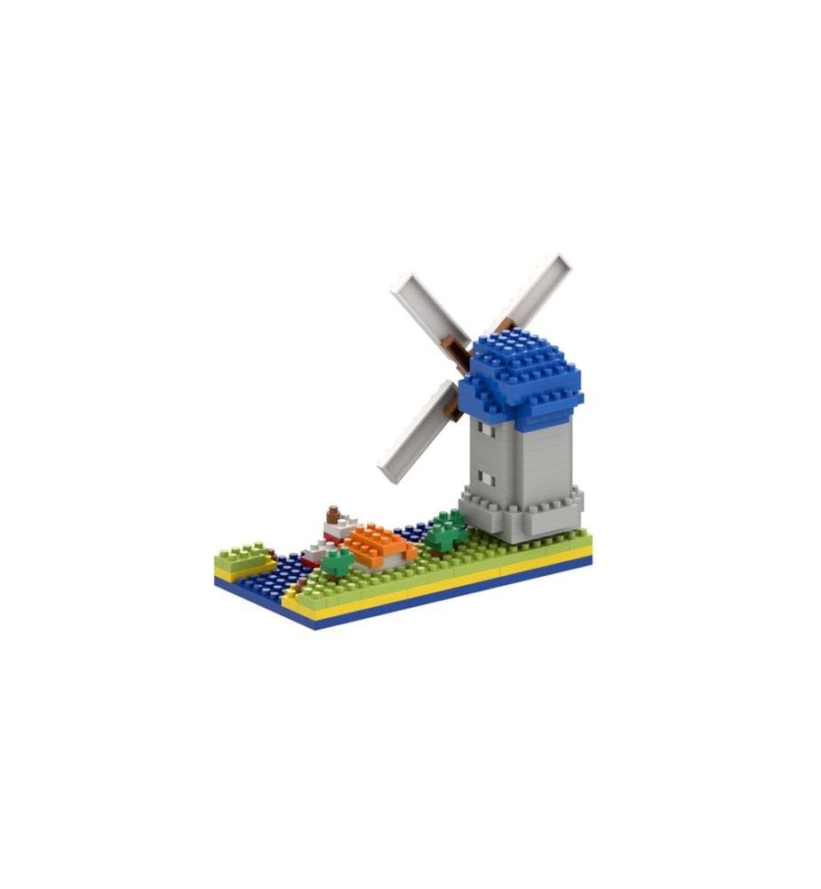 BRIXIES Bausteinmodell Windmühle aus 203 Bausteinen