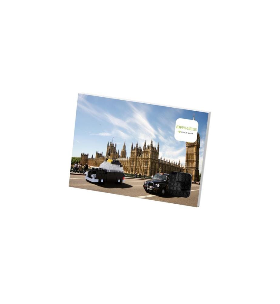 BRIXIES Bausteinmodell Postkarte London Taxi aus 77 Bausteinen