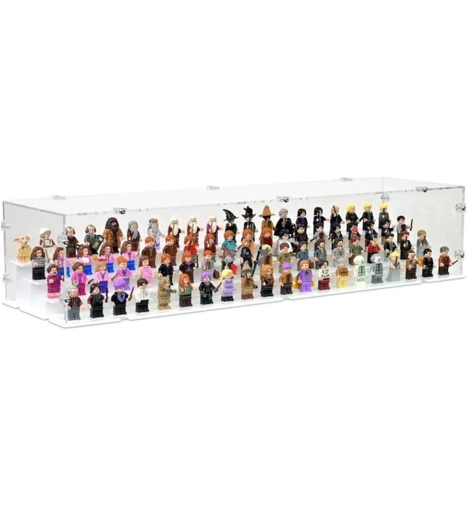 iDisplayit Acryl-Display 80 LEGO-Minifigur mit weissem Boden und Noppen