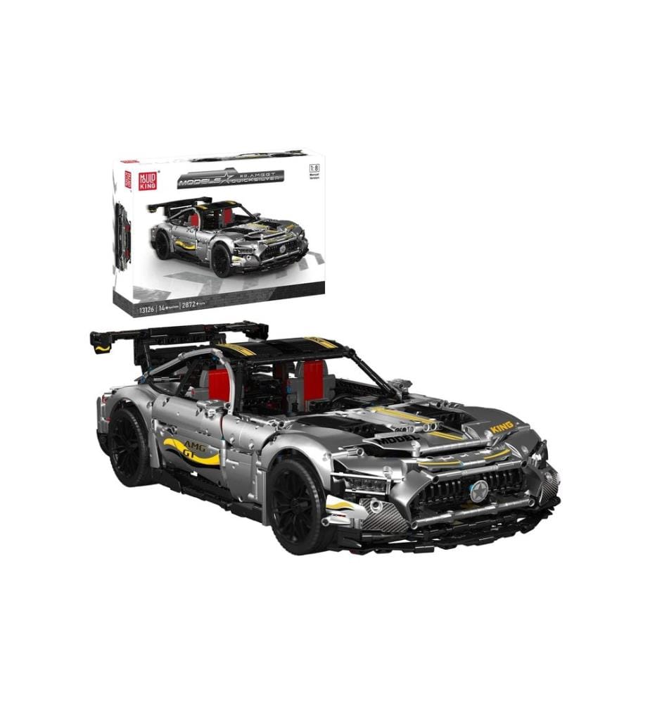 Mould King Quick Sliver Sportwagen Modell Massstab 1:8 Silber