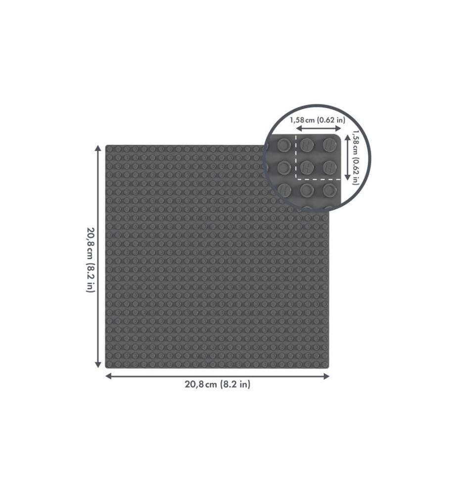 Plaque de base Hubelino pi : 20.8 x 20.8 cm, Gris