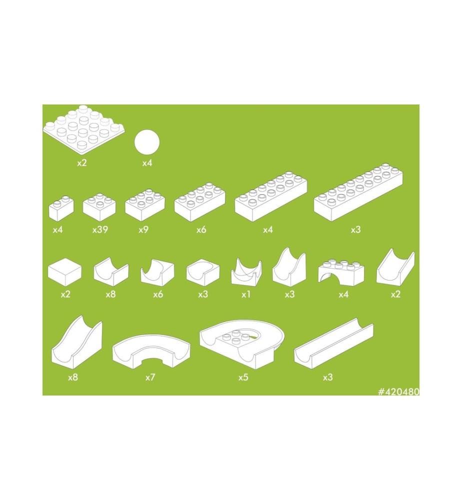 Kit de construction de piste de billes Hubelino Basis 123 pièces