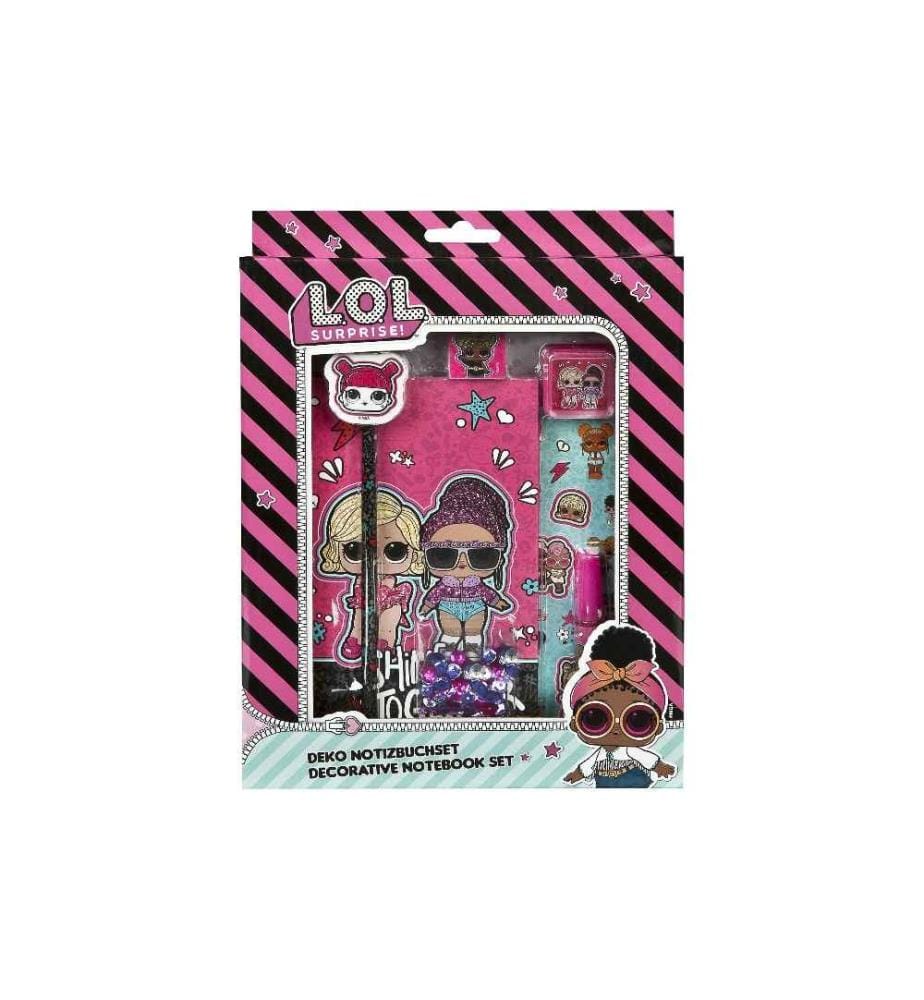 UNDERCOVER - Bloc-notes LOL Surprise 11.8 x 17.7 cm, Vierge, Rose/Noir
