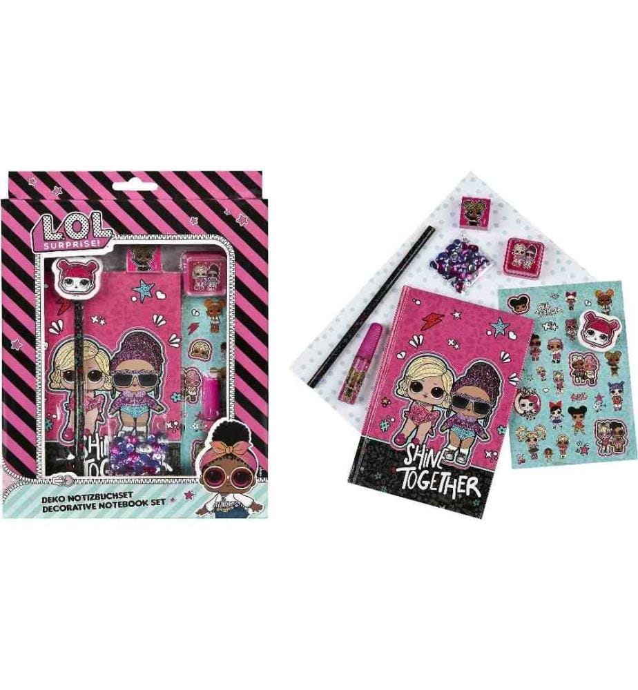 UNDERCOVER - Bloc-notes LOL Surprise 11.8 x 17.7 cm, Vierge, Rose/Noir