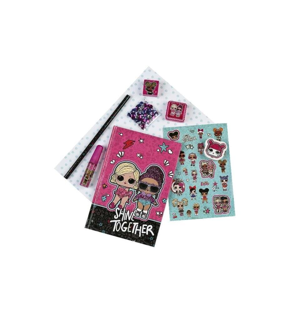 UNDERCOVER - Bloc-notes LOL Surprise 11.8 x 17.7 cm, Vierge, Rose/Noir