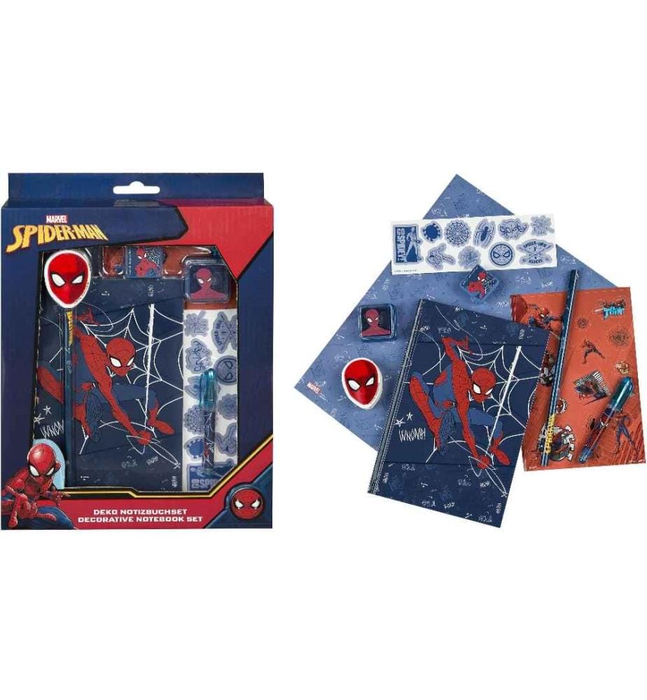 UNDERCOVER - Notizbuch Spiderman 11.8 x 17.7 cm, Blanko, Dunkelblau/Rot
