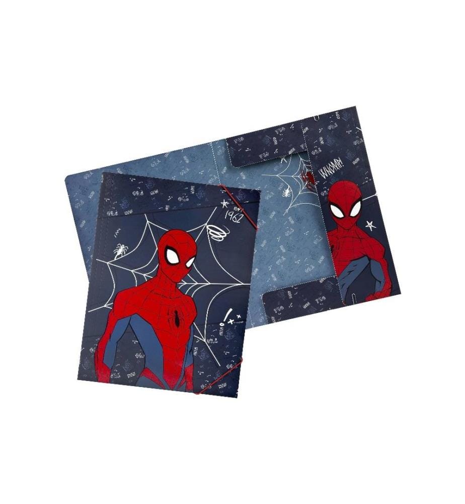 UNDERCOVER - Gummibandmappe A4 Spiderman Dunkelblau/Rot