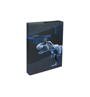 UNDERCOVER - Gummibandmappe A4 Jurassic World, 4 cm Rücken Blau/Schwarz