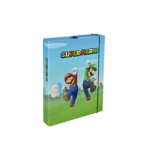 UNDERCOVER - Gummibandmappe A4 Super Mario, 4 cm Rücken Grün/Hellblau/Rot