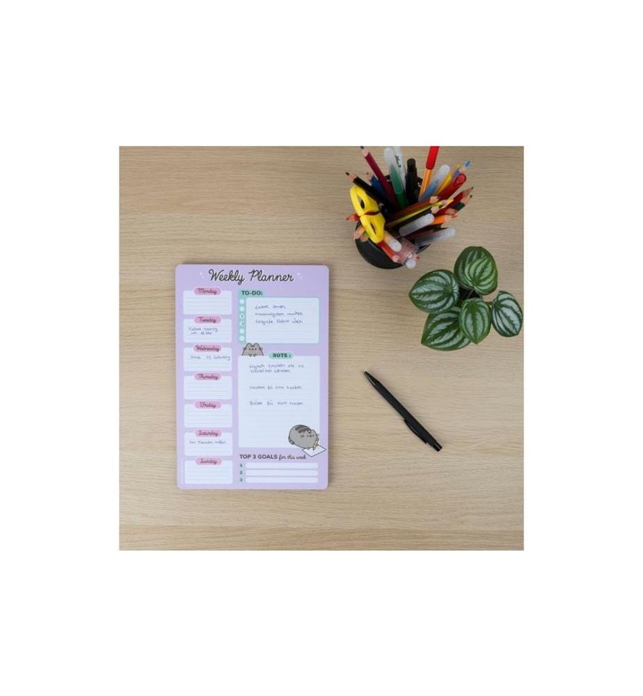 UNDERCOVER - Agendas bloc-notes hebdomadaires Pusheen 52 feuilles, 19 x 28 cm