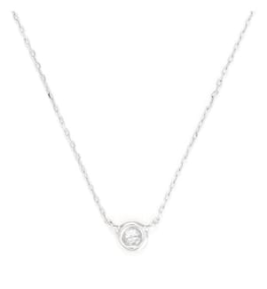 Collier Petit solitaire - Or Blanc 375/1000