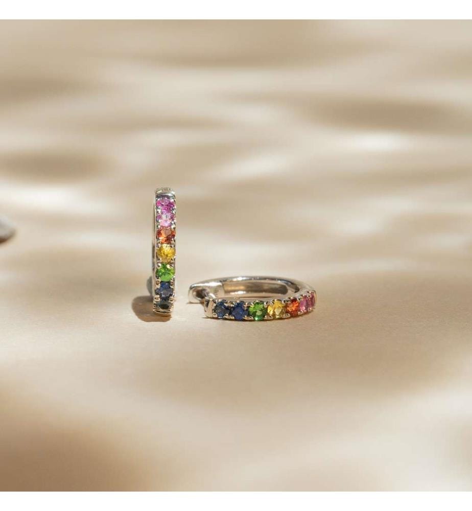 Colorful Love Ohrringe - Weissgold 375/1000