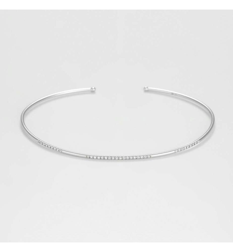 Divided Line Bangle Armband - Weissgold 375/1000