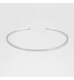 Divided Line Bangle Armband - Weissgold 375/1000