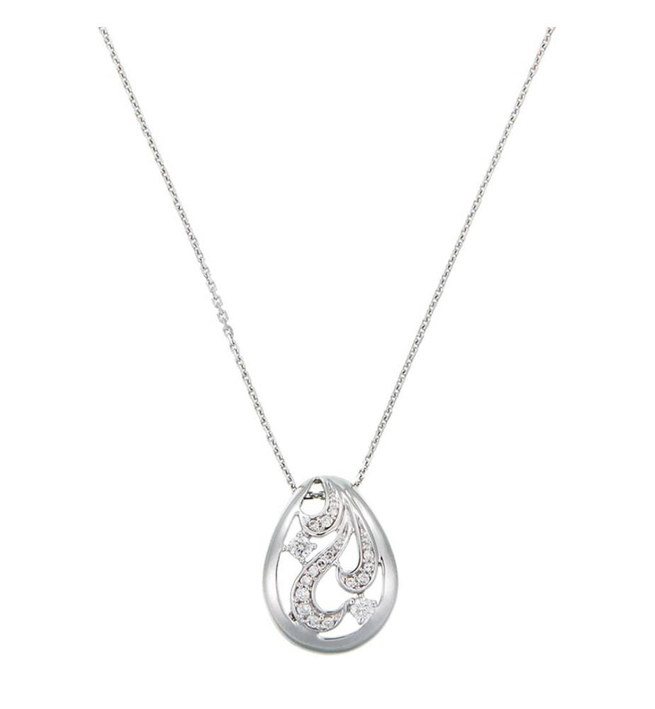 Pendentif Kanagawa - Or Blanc