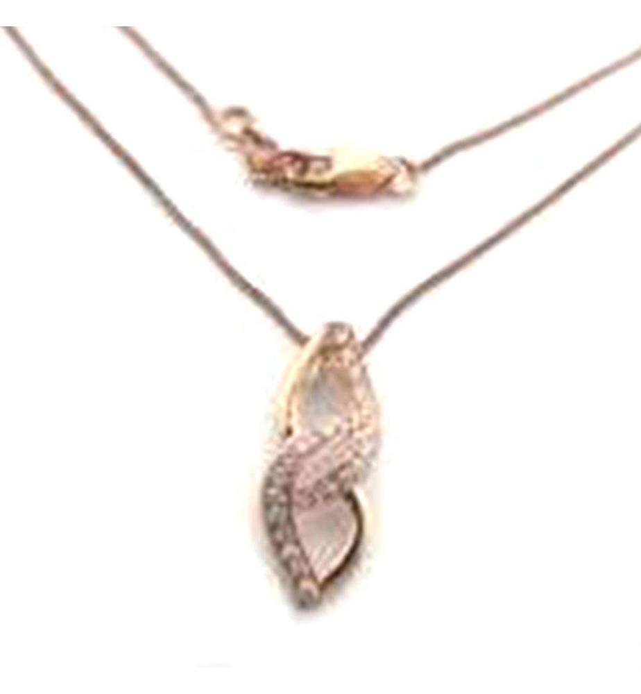 Pendentif Double Boucles - Or Blanc 375/1000