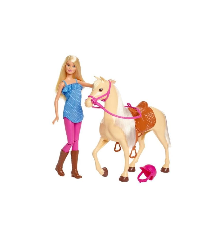 BARBIE - Ensemble de jeu Cheval avec poupée