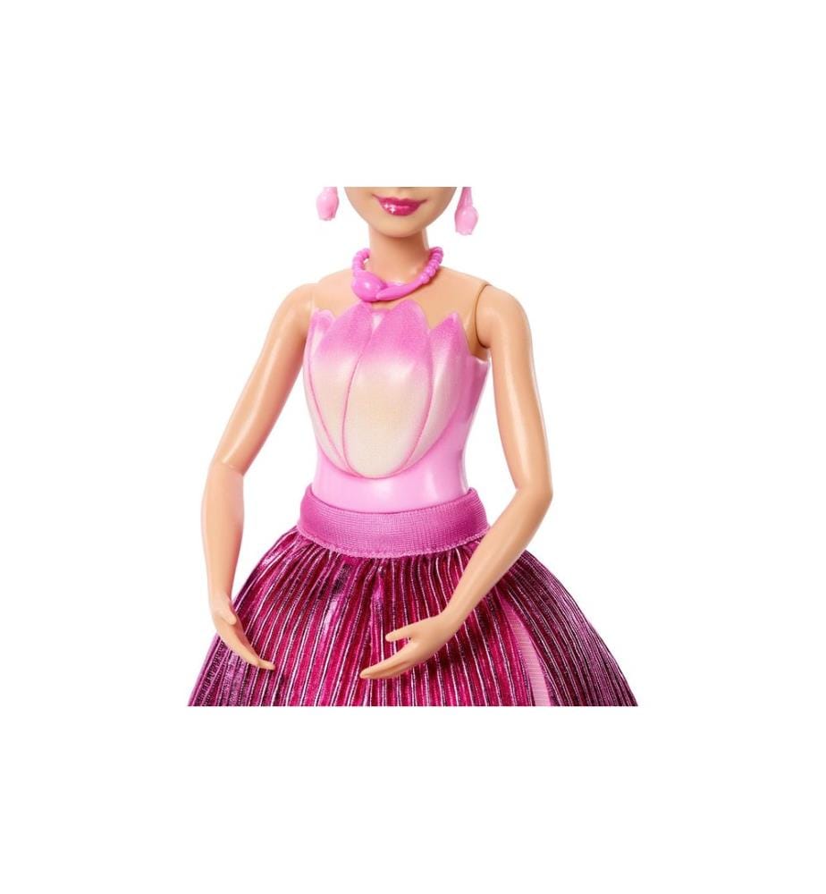 BARBIE - Ensemble de jeu Poupée Flower Surprise Tulipe rose