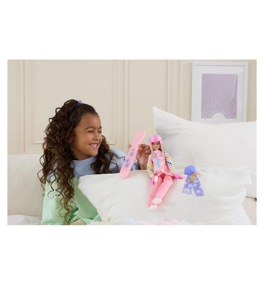 BARBIE - Ensemble de jeu Poupée snowboardeuse avec accessoires