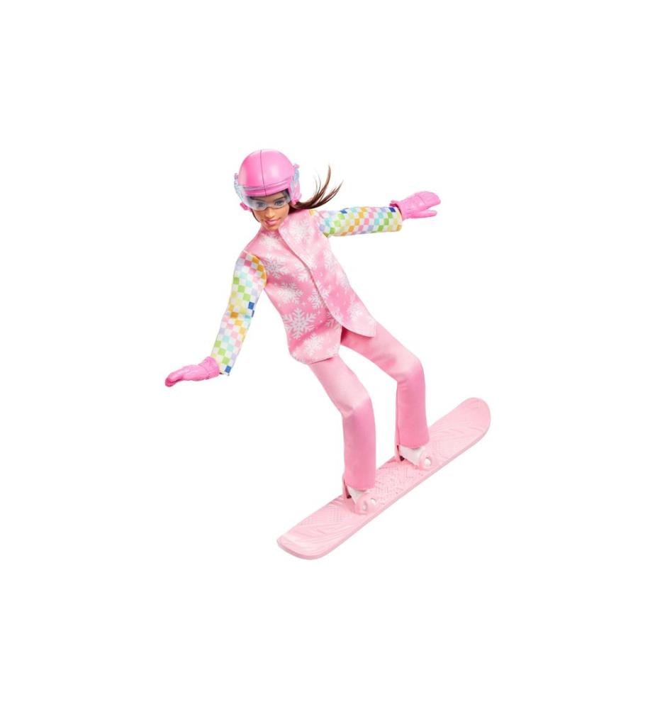 BARBIE - Ensemble de jeu Poupée snowboardeuse avec accessoires