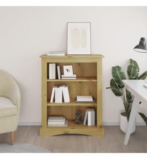Bücherschrank 3 Fächer Mexiko-Stil Kiefernholz 81x29x100 cm