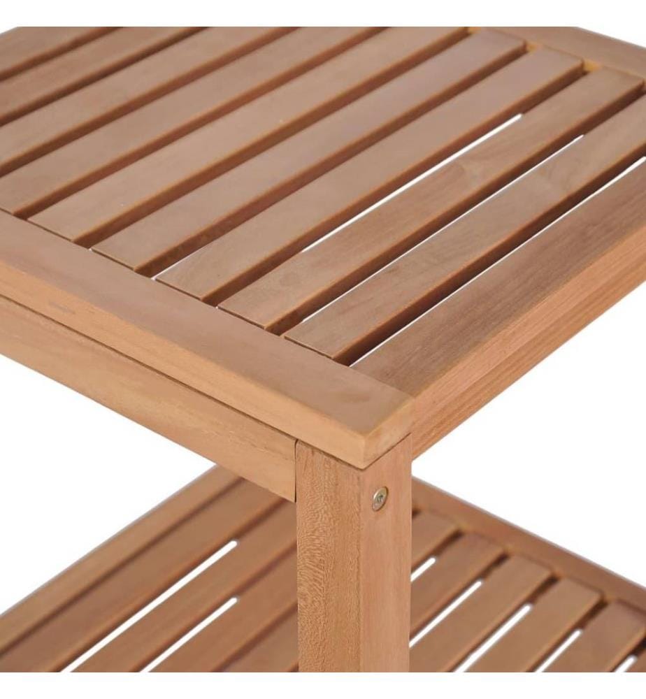 Étagère de salle de bain 4 niveaux Teck massif 42x42x165 cm