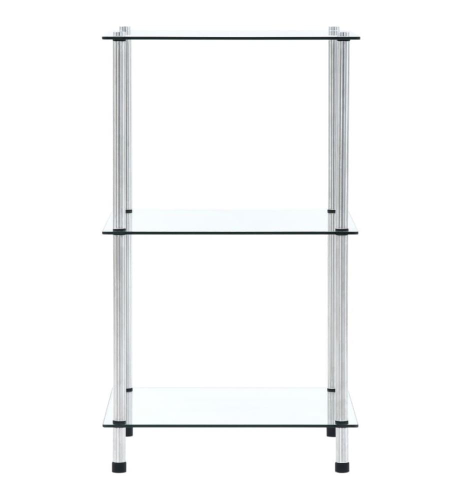 Regal mit 3 Ablagen Transparent 40x40x67 cm Hartglas
