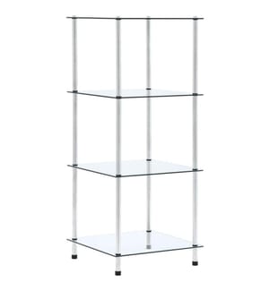 Étagère 4 niveaux Transparent 40x40x100 cm Verre trempé